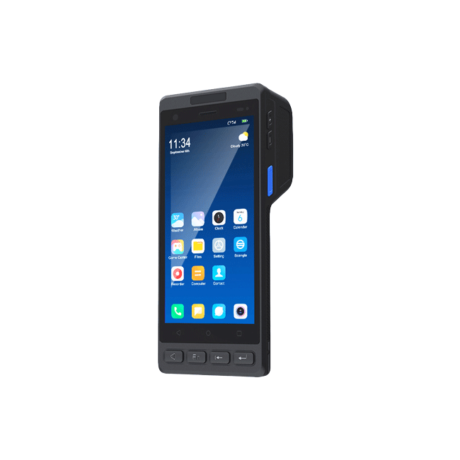 Terminale POS palmare PDAs da 5,5 pollici con stampante termica da 58mm Terminale POS palmare PDAs da 5,5 pollici con stampante termica da 58mm